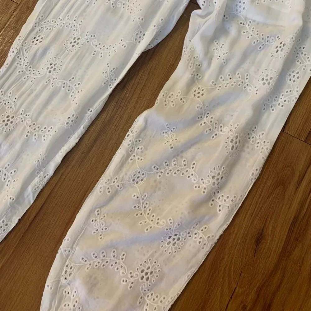 Young Fabulous & Broke Eyelet White Pants